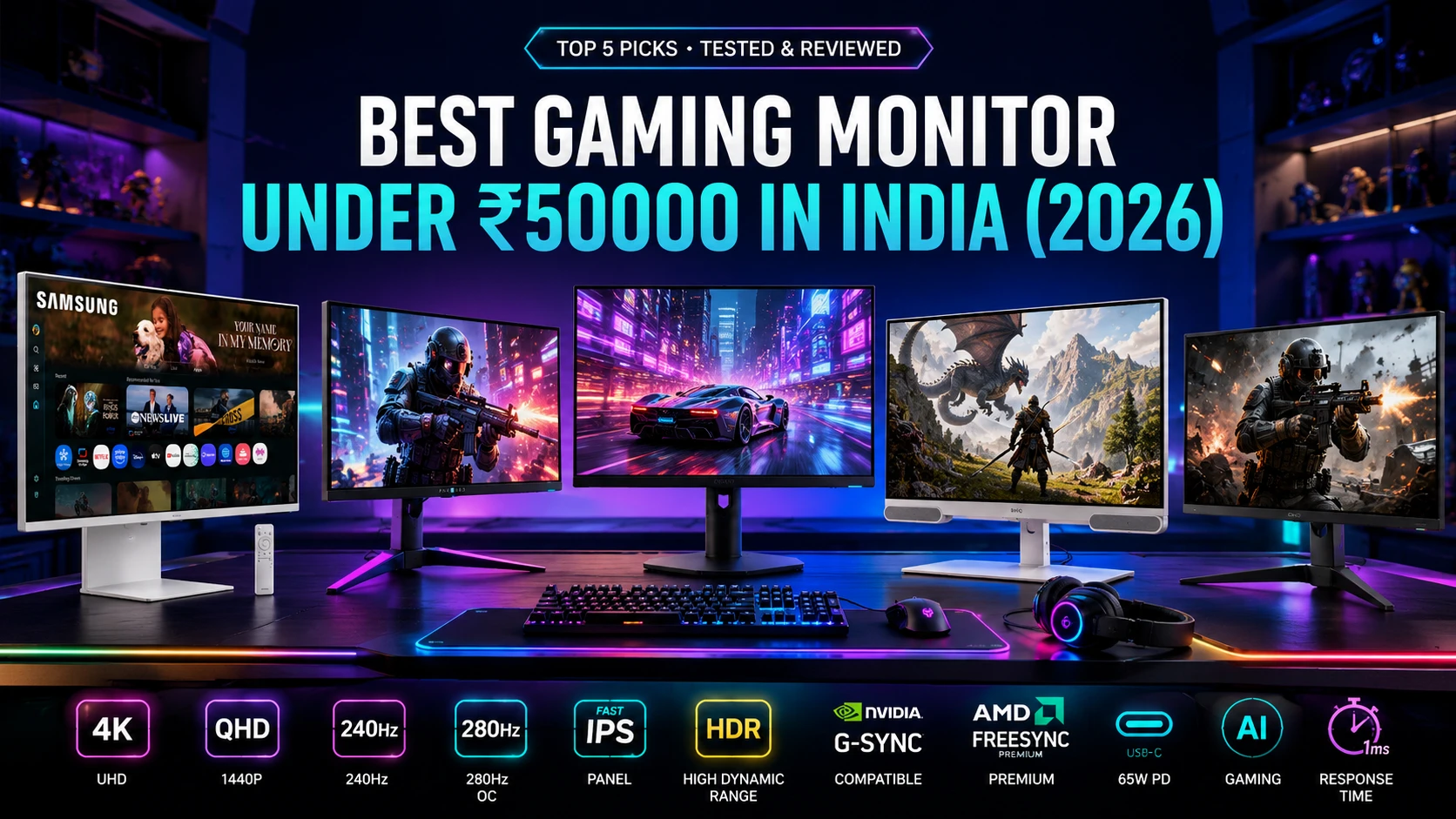 Best Gaming Monitors Under 50000