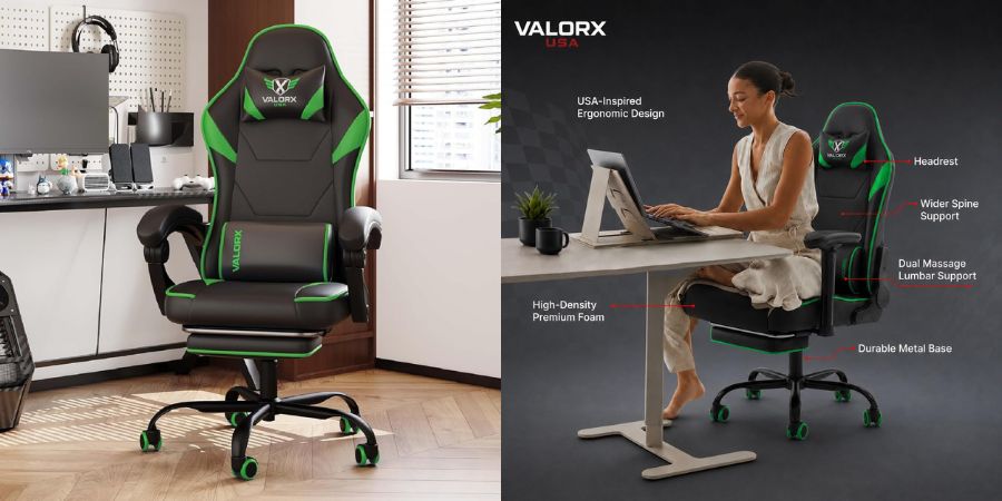 ValorX USA Striker 2026 Gaming Chair (Green)